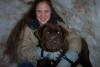 Suzanne and Cocoa inside the igloo. Looks pretty cozy and warm, huh? 