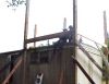 David and Matthew working on the upper floor joists. 
