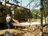 Working on the lower floor joists. 