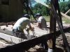 David and Matthew blocking between the floor joists. 