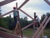 David and Matthew screwing rafters into place. 