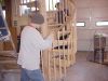 Sanding the rail and supports. 