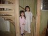Brooklyn and Elizabeth posing on their new staircase. 