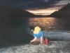 Panning for gold around 11 p.m. 
