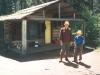 Charlie and Matthew at one of the last cabins. 