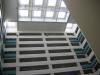 View up from the bottom floor. Rooms are around the outside. 