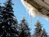 It's extra cold today, so icicles have formed from the gutters. 