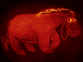 Suzanne's Eeyore Pumpkin Carving - Lights Off 