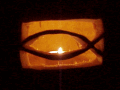 Jeff's Icthus Pumpkin Carving - Lights Off 