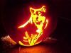 Suzanne's Wolf Pumpkin Carving - Lights Off 