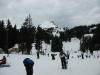 The weather was great with a nice view of the mountain. 
