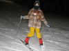 Justin learning to ski. 
