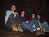 Sitting on a ledge where we watched people walk by underneath of us. 