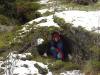 Nathan found this interesting formation where lava engulfed and consumed a fallen tree. This is called a 