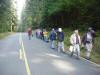 Walking down the road to the trail. 