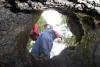 Looking up out of the unnamed tree cast erosional cave. 