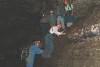 Climbing down a short drop. 