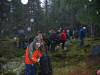The whole group preparing to head for the car. Those white spots are drops of water. We got rained on most of the day, but we had a great time anyway! 