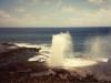 Spouting Horn - Waves crash in under the rocks and shoot up through a hole in the lava. - Photo by Matthew 