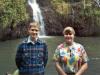 Matthew and Christina at the Remote Waterfall - Photo by another helicopter tourist 